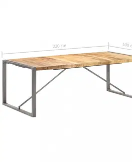 Jedálenské stoly Jedálenský stôl hnedá / sivá Dekorhome 200x100x75 cm