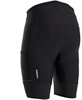 nohavice Pánske krátke cyklistické nohavice RC500 bez trakov čierne