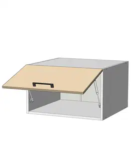 Kuchynské skrinky horná nadstavba š.60, v.36, Modena M6036, grafit / biely mat
