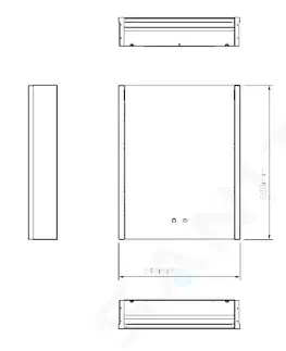 Kúpeľňový nábytok Kielle - Arkas I Zrkadlová skrinka s LED osvetlením, vyhrievaním a USB portom, 55x70x13 cm, matná čierna 50111614