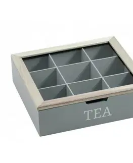 Príslušenstvo pre prípravu čaju a kávy EH Box na čajové vrecúška 24 x 24 x 7 cm, sivá