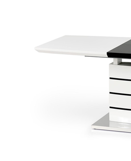 Jedálenské stoly HALMAR Nord rozkladací jedálenský stôl biely lesk / čierny lesk