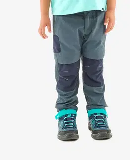 nohavice Detské odopínateľné turistické nohavice MH500 2-6 rokov sivo-modré
