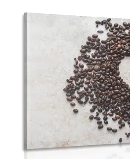 Obrazy jedlá a nápoje Obraz srdce z kávových zŕn