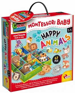 Hračky spoločenské hry pre deti LISCIANIGIOCH - Montessori Baby Krabička - Zvíeratká