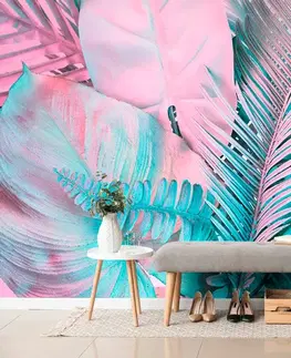 Samolepiace tapety Samolepiaca tapeta palmové listy v neobyčajných farbách