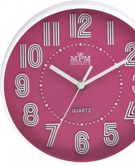 Hodiny Detské nástenné hodiny MPM, 3228.23 - ružová, 20cm