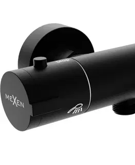 Kúpeľňové batérie MEXEN - Termostatická vaňová batéria Kai, čierna 77300-70