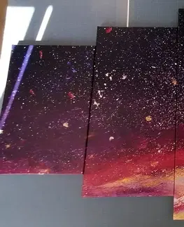 Abstraktné obrazy 5-dielny obraz olejomaľba nebies