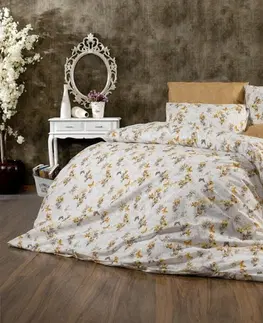 Posteľná bielizeň Súprava 1+1 posteľnej bavlnenej obliečky, Žlté motýle