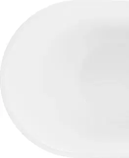 Vane MEXEN - Luna vaňa voľne stojaca 150x75 cm, biela s biela, čierny sifón 52031507500-B