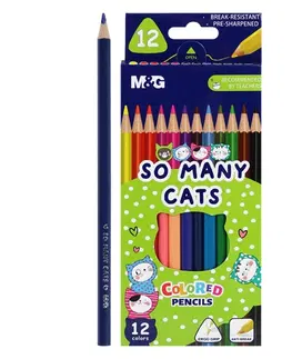 Hračky M&G - Pastelky trojhranné So Many Cats, sada 12 ks