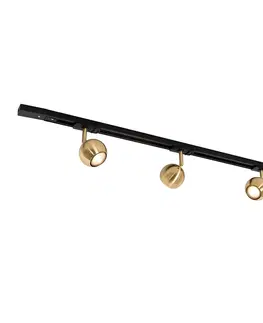 Kolajnicove svietidla Moderný 1-fázový koľajnicový systém 3-svetlo čierna so zlatou - Gissi