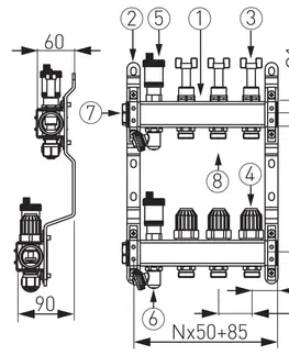 Kúpeľňa NOVASERVIS - Rozdeľovač nerez s prietokomermi a uzat.ventilmi, 3-okruhy SN-RZPU03S