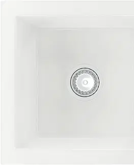 Kuchynské drezy MEXEN MEXEN - Pablo granitový drez 1 s odkvapkávačom 752x436 mm, biela 6510751010-20
