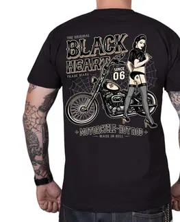 Pánske tričká Tričko BLACK HEART Chopper Pussy čierna - 3XL