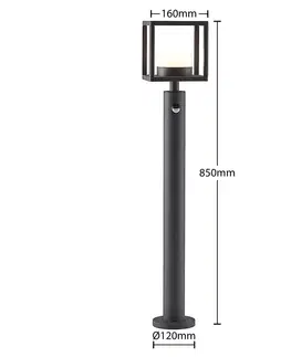 Osvetlenie príjazdovej cesty s čidlom Lucande Lucande Timio chodníkové svietidlo 85 cm, snímač