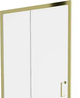 Sprchovacie kúty MEXEN - Apia posuvné sprchové dvere 130, transparent, zlaté 845-130-000-50-00