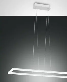Závesné svietidlá Fabas Luce Závesné LED svietidlo Bard 92 x 32 cm v bielej