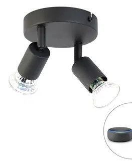 Bodove svetla Smart spot čierny výklopný okrúhly vrátane 2 WiFi GU10 - Jeany