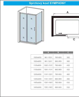 Sprchovacie kúty H K - Obdĺžnikový sprchovací kút SYMPHONY 140x80 cm s posuvnými dverami SE-SYMPHONY14080