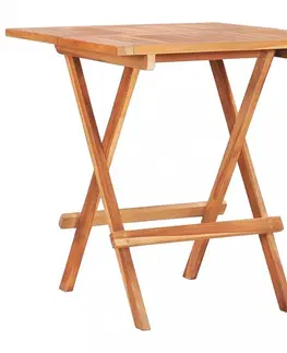 Záhradné stoly Skladací bistro stolík 60x60x65 cm teakové drevo Dekorhome