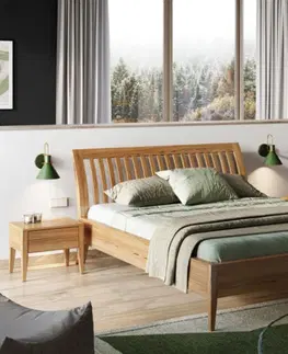 Manželské postele LUKÁŠ LK191 drevená posteľ 160x200, buk