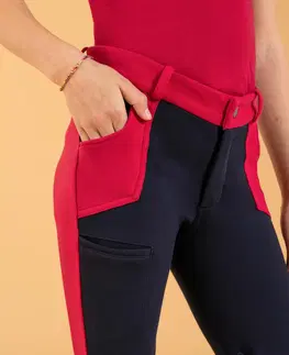 nohavice Detské jazdecké nohavice - rajtky 120 tmavomodro-červené