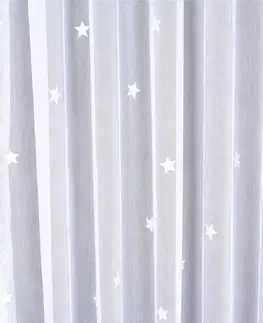 Záclony Záclona markizeta, Hviezdičky, biele 140 cm