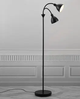 Stojacie lampy Nordlux 2-plameňová stojaca lampa Ray z čierneho kovu