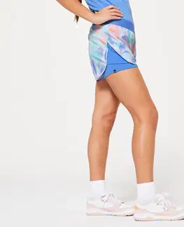 gymnasti Dievčenské šortky 2 v 1 farebné modré