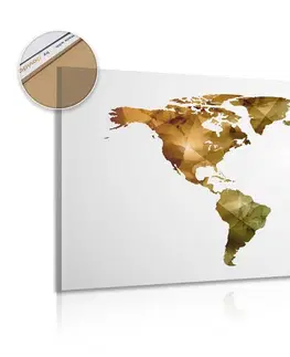Obrazy na korku Obraz na korku farebná polygonálna mapa sveta