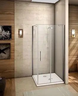 Sprchovacie kúty H K - Štvorcový sprchovací kút MELODY F5 76x76 cm s jednokrídlovými dverami s pevnou stenou vrátane sprchovej vaničky z liateho mramoru SE-MELODYF57676/THOR-76SQ