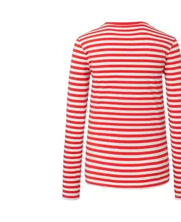 Shirts & Tops Prúžkované tričko s dlhými rukávmi, kombinácia červenej a bielej