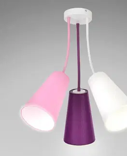 Moderné lampy do obývačky Luster Wire Kids 1711 biela/ružový/fialový LW3