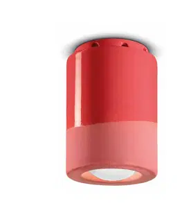 Bodové svetlá Ferroluce PI stropné svietidlo, valcové, Ø 8,5 cm, červené