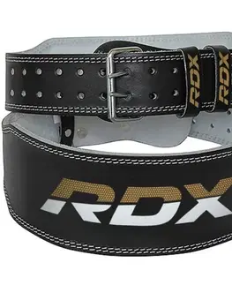 Opasky na cvičenie RDX Sports Fitness opasok 6“ Leather Black/Gold  M
