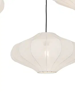 Zavesne lampy Dizajnové závesné svietidlo biele 50 cm 3-svetlo - Plu