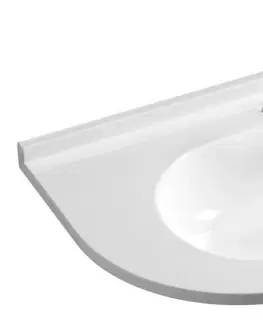 Kúpeľňa SAPHO - PULSE liaty mramor umývadlo 75x45cm, pravé, biele BM658