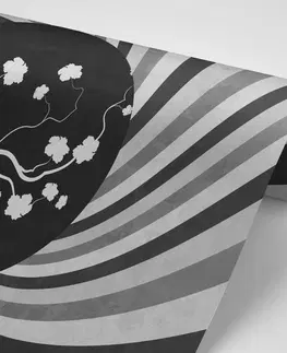 Čiernobiele tapety Tapeta čiernobiele azíjské grunge pozadie