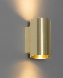 Nastenne lampy Moderné nástenné svietidlo zlaté okrúhle - Sandy