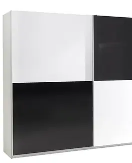 Šatníkové skrine Skriňa Lux 4 244 cm čierna/biela