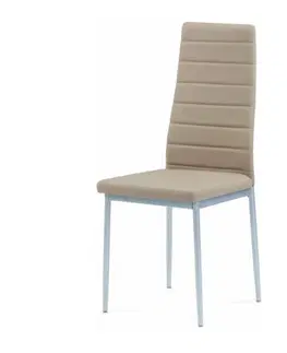 Jedálenské stoličky KONDELA Coleta New jedálenská stolička béžová / strieborná