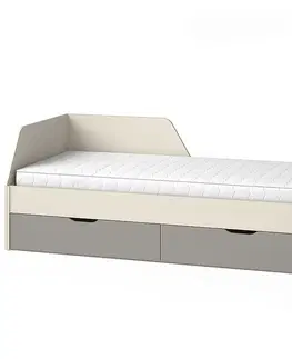 Jednolôžkové postele Posteľ Melo ME9 cashmere/antracit