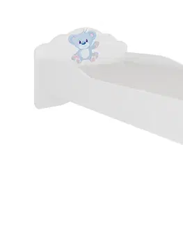 Jednolôžkové postele Detská Posteľ  Casimo bear modrý 160  Posteľné zábradlie + Matrac a Rošt