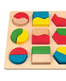 Drevené hračky Woody Doštička s geometrickými tvarmi 