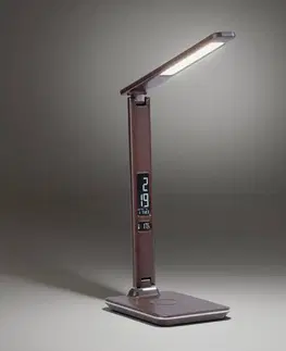 Stolové lampy na písací stôl Paul Neuhaus Stolná LED lampa Adriano, CCT, stmievateľná, hnedá