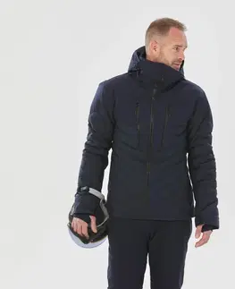 bundy a vesty Pánska lyžiarska bunda 900 Warm prešívaná tmavomodrá
