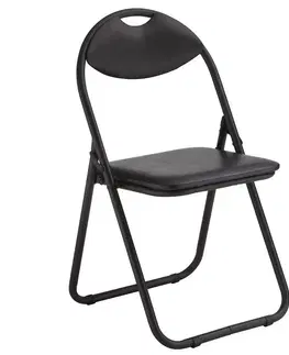 Stoličky Skladacia stolička Atom Black čierna