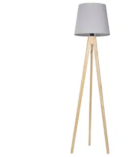 Lampy  Stojacia lampa CONE 1xE27/60W/230V borovica šedá 